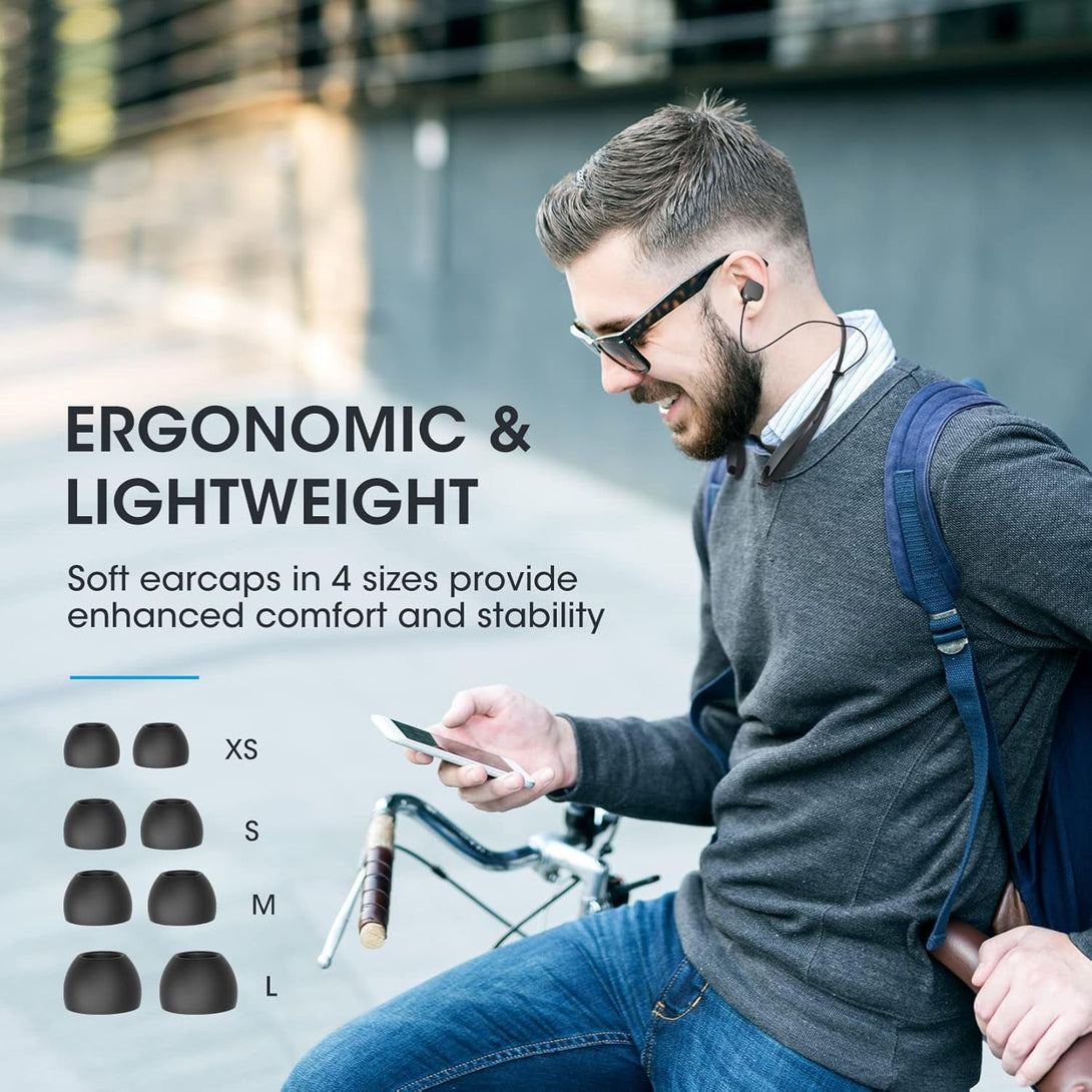 Neckband Bluetooth Headphones, around the Neck Headphones 24H+ Playtime, Bluetooth Headsets with Call Vibration, Shark Jaw Design Wireless Earbuds+Noise Isolation/Built-In Mic/Ipx7 Waterproof
