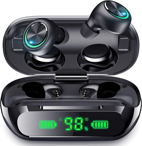 YIPUT Wireless Earbuds Bluetooth 5.3 Headphones 200 Hours Playtime with 2000Mah Charg Case,In Ear Headest Ip7Waterproof Noise Cancelling Built-In Mic,Premiu Bass LCD Display,For Sports/Working/Study.
