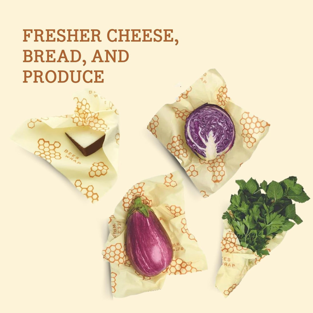 Bee'S Wrap Beeswax Wraps for Food - Honeycomb Bread Wrap - Made in USA Reusable Bread Storage Bags - Organic & Eco-Friendly Alternative to Aluminum Foil, Sourdough Bags & Plastic Wrap