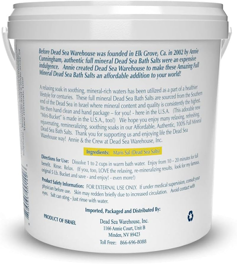 Dead Sea Warehouse – Amazing Minerals Dead Sea Bath Salts – 2 LBS – Highest Mineral Content – Natural Muscle Tension Relief
