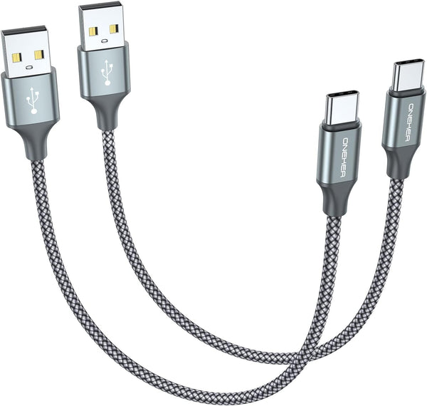 [2-Pack, 1Ft] Short USB Type C Cable,Portable USB-C Charger Nylon Braided Fast Charging Cord Compatible Iphone 16/15 Pro Max Android Samsung Galaxy S20 S10 S9 S8 plus S10E Note 20 10 9 8