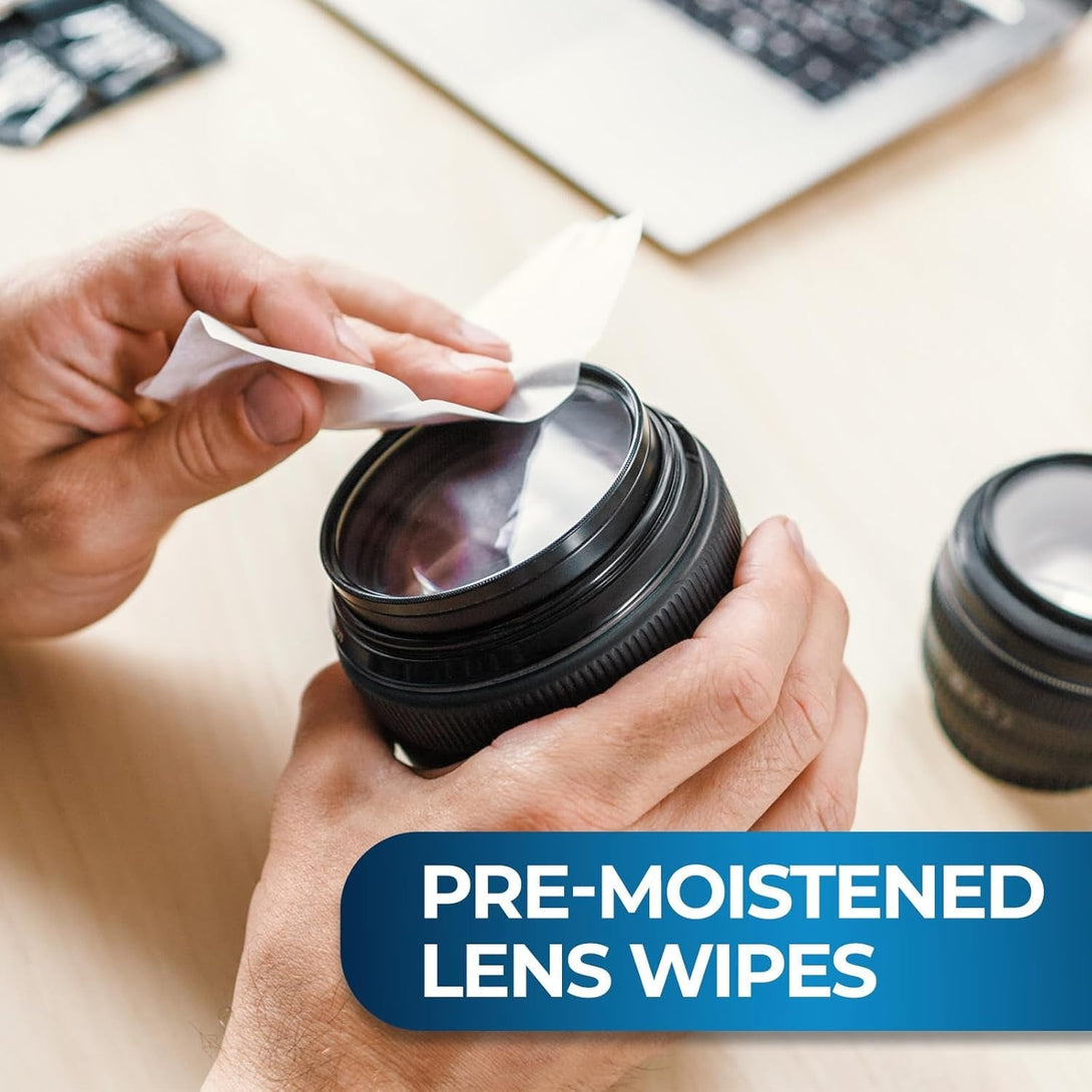 MED PRIDE 100 Pre-Moistened Anti-Fog Lens and Screen Cleaning Wipes for Eyeglasses, Touchscreens, Camera Lenses; Quick-Dry, Scratch-Free, Individually Wrapped