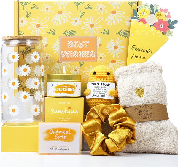 Gift Baskets for Women, Unique Birthday Gifts for Women, Best Friend Birthday Gift, Inspirational Gift Set Box, Christmas Gifts for Woman Her Teen Girl Sister Friendship- Brighten up Her Day!
