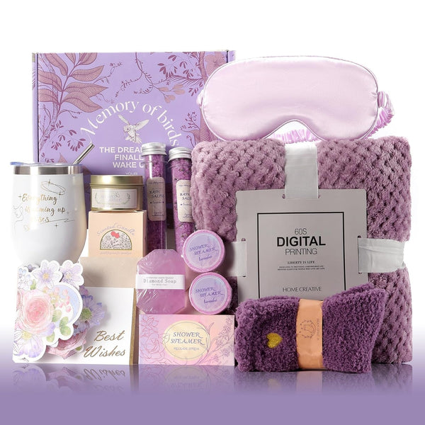 Unique Relaxing Spa Gifts Basket,Happy Birthday Gifts for Women Who Have Everything,Spa Gifts Basket for Her, Get Well Soon Gift Sets for Girlfriend, Sister, Mother, Wife, Daughter