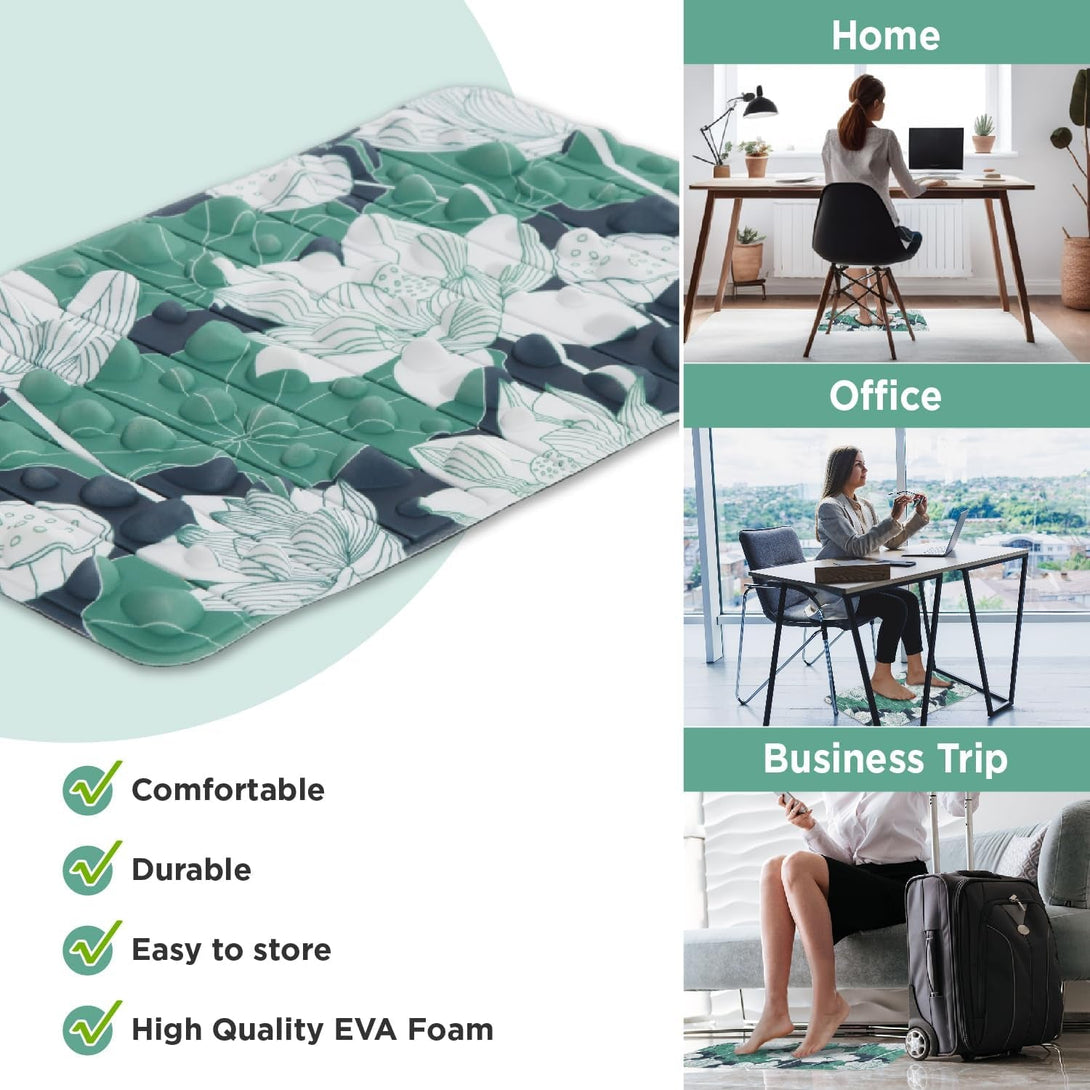 Foot Massager Mat | Relieve Foot Pain Plantar Fasciitis Heel Arch Pain & Stress - Travel Reflexology Mat