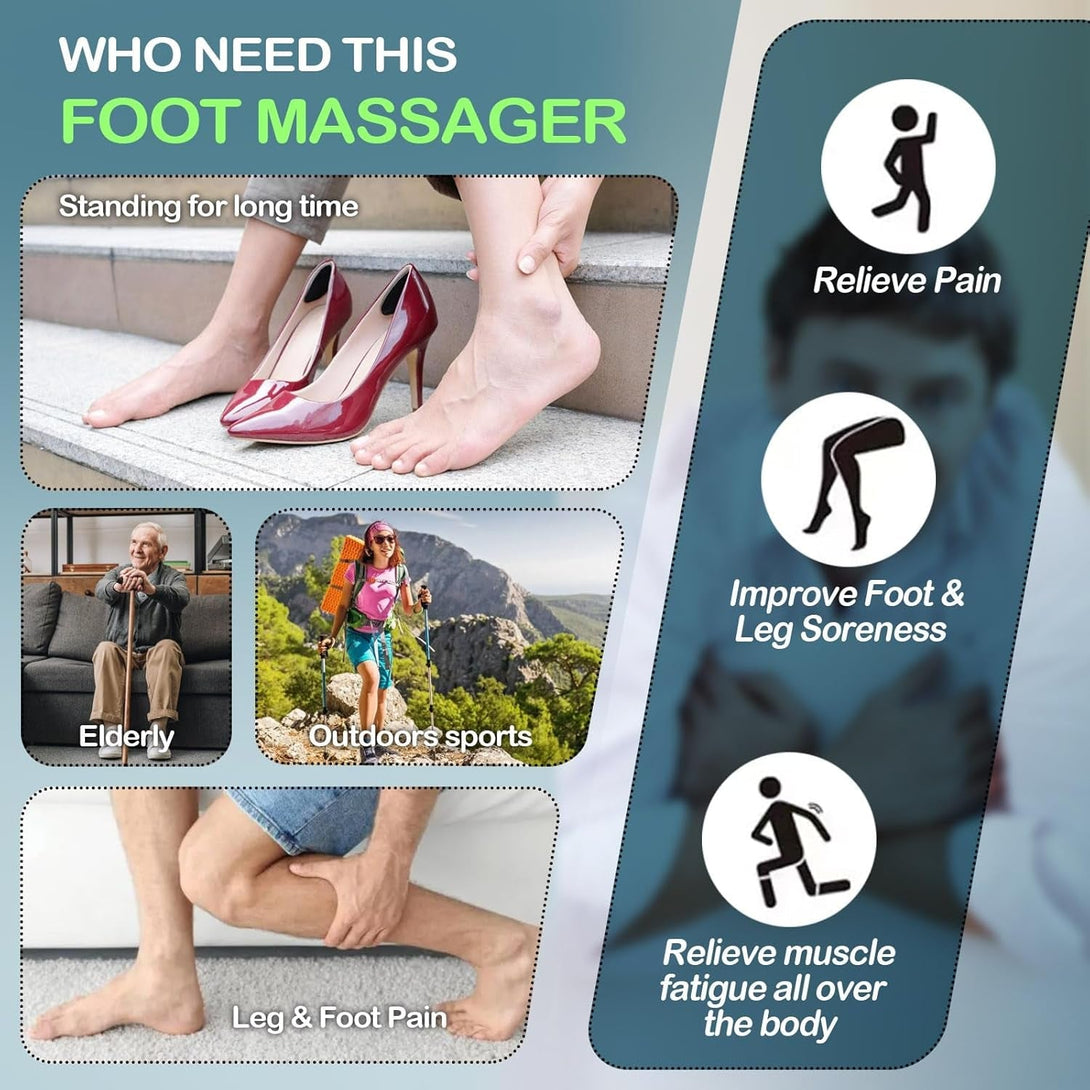 EMS Foot Massager Mat Back Massager for Neuropathy Pain Relief FSA HSA Eligible Electric Legs Feet Stimulator Machine Acupressure Pad with Remote Control