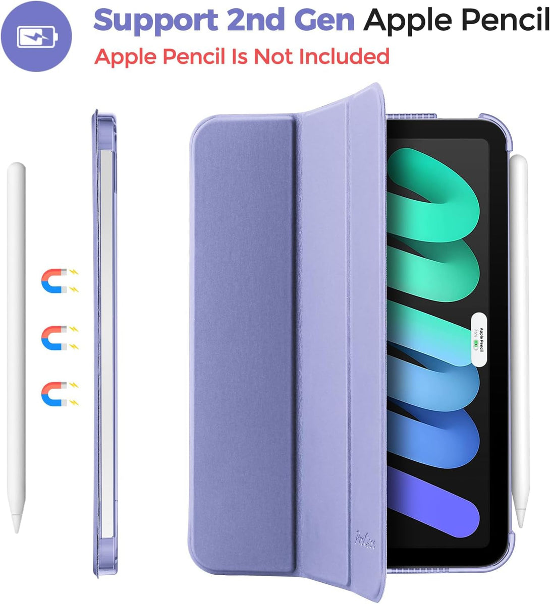 Procase Smart Case for Ipad Mini 7 A17 Pro 2024/Ipad Mini 6 2021 8.3 Inch Ipad Mini 7Th/6Th Gen Case, Hard Back Cover for Ipad Mini 8.3 7Th Gen A2995/A2996/A2993/6Th Gen A2567 A2568 A2569 -Lightpurple