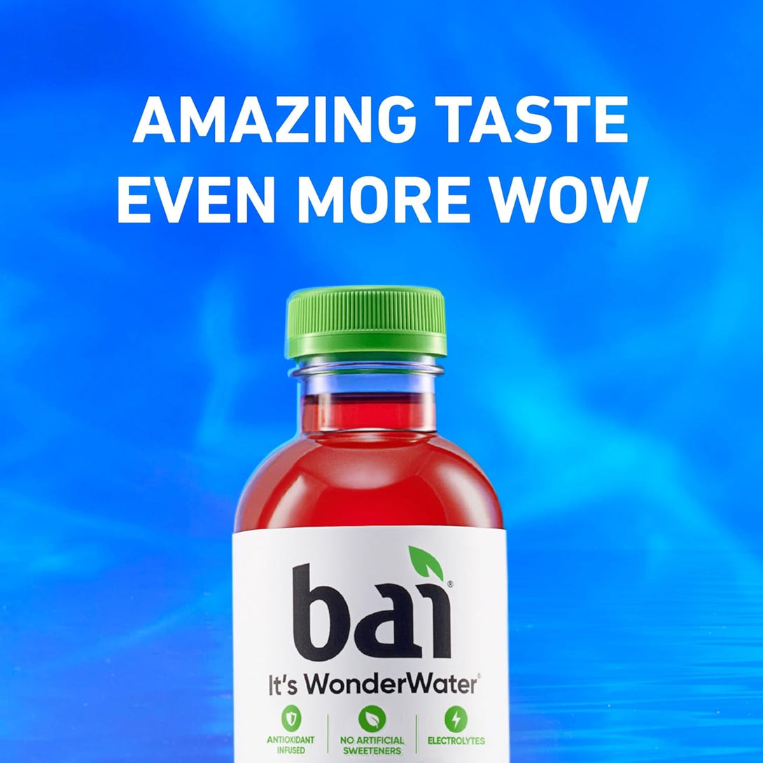 Bai Antioxidant Infused Water Beverage, Brasilia Blueberry, with Vitamin C and No Artificial Sweeteners, 18 Fluid Ounce Bottle, 12 Pack
