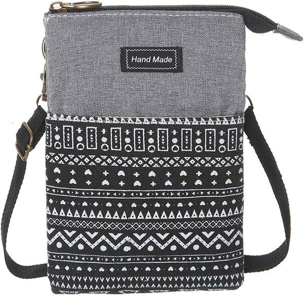 Roomy Cell Phone Purse Wallet Canvas Small Crossbody Purse Bags with Shoulder Strap for Women Teen Girlsl