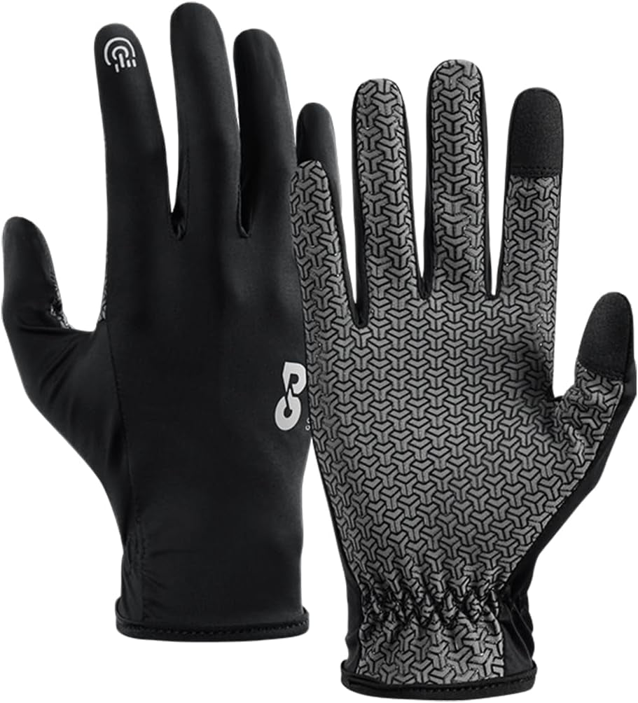 Full Finger Thin Hiking Gloves Women Men, Light Touchscreen UV Gloves for Hiking Running Workout Driving Women Men