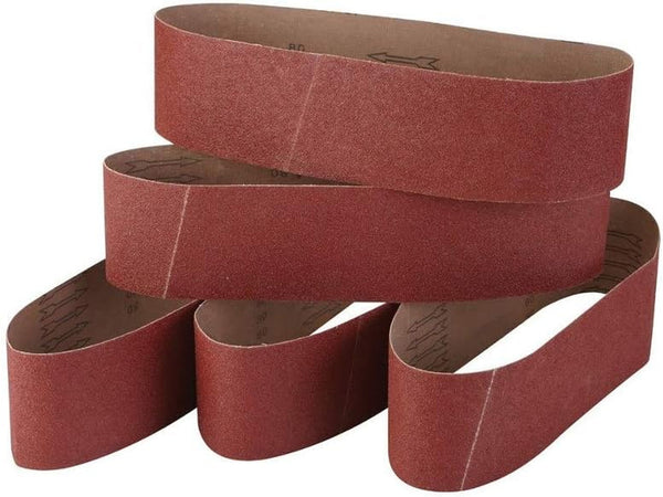 4 Inch X 36 Inch Sanding Belts, 60/80/120/240/320 Grits, Belt Sander Tool for Woodworking, Metal Polishing, 5 Pack Aluminum Oxide Sanding Belt