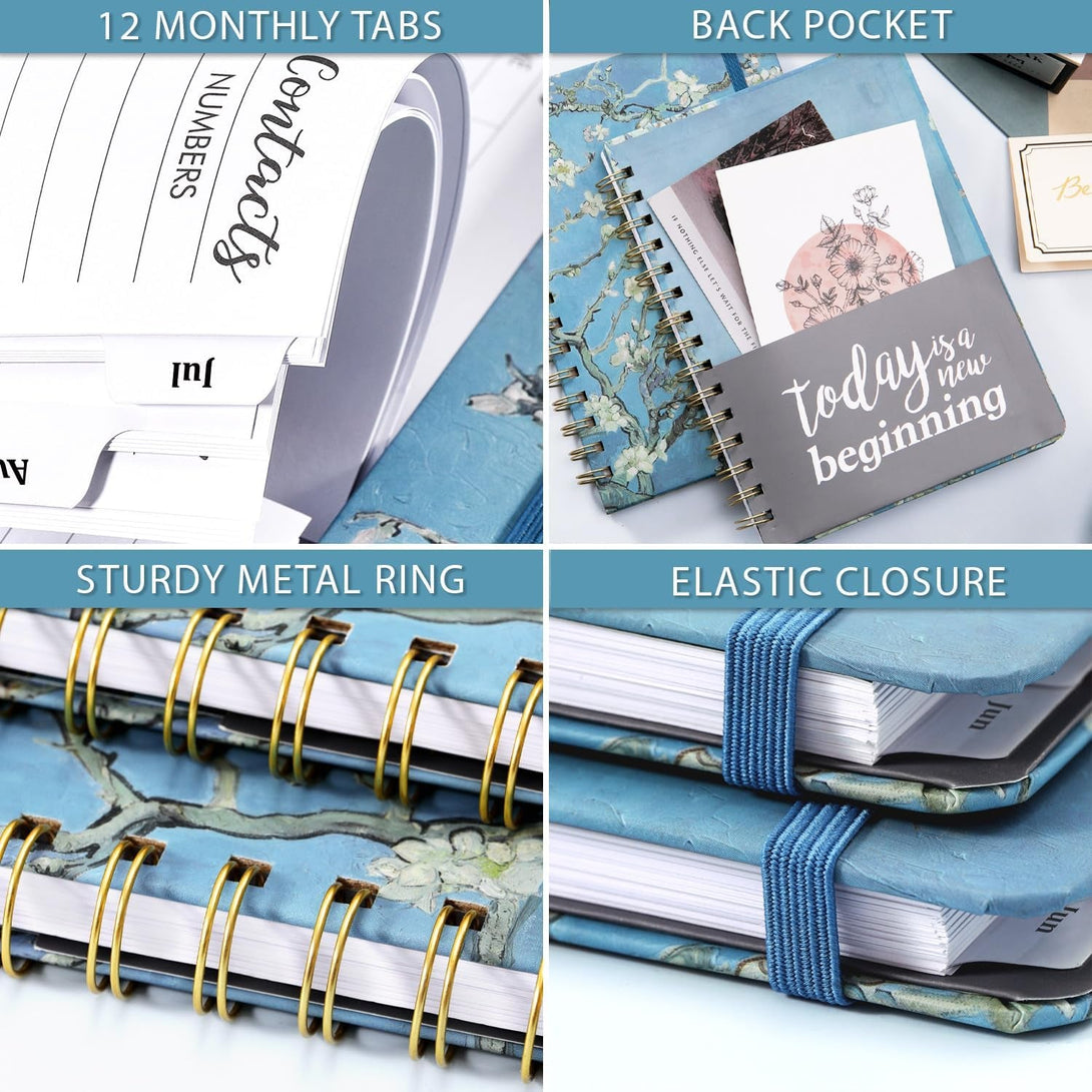 2025-2026 Planner – July 2025 - June 2026, Weekly & Monthly Planner, 8.5" X 6.4", Hardcover, Twin-Wire Binding, Monthly Tabs, Inner Pocket, Daily Organizer