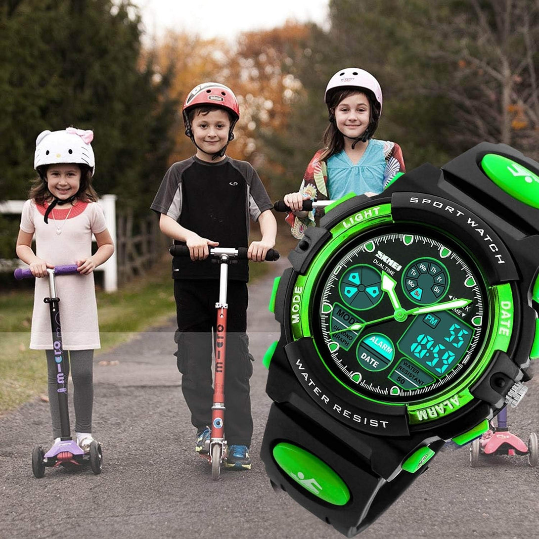 Cofuo Kids Digital Sport Watch, Boys Girls Waterproof Sports Outdoor Watches Children Casual Electronic Analog Quartz Wrist Watches with Alarm Stopwatch