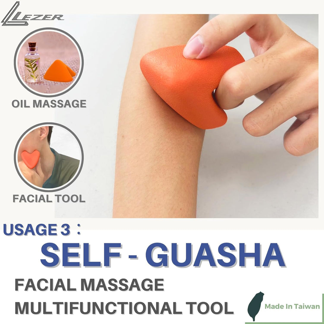 LEZER Trigger Massage Point, Manual Massage Ball, Hip Hook, Muscle Knot Release Tool, Deep Tissue Relief, Hip Flexor Iliacus Back Psoas Hand Foot Myofascial, Physical Therapy, 2.9 Inｘ2.1 In（Orange）