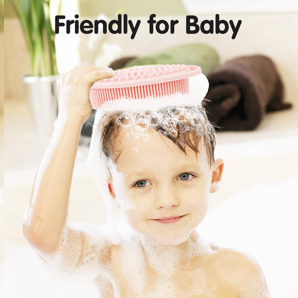3 Pack Silicone Body Scrubber, Silicone Loofah Exfoliating Soft Body Scrubber, Silicone Body Brush Bath Shower Scrubber for Body, 2 in 1 Bath and Shampoo Wash Brush for Skin Exfoliation Men Women