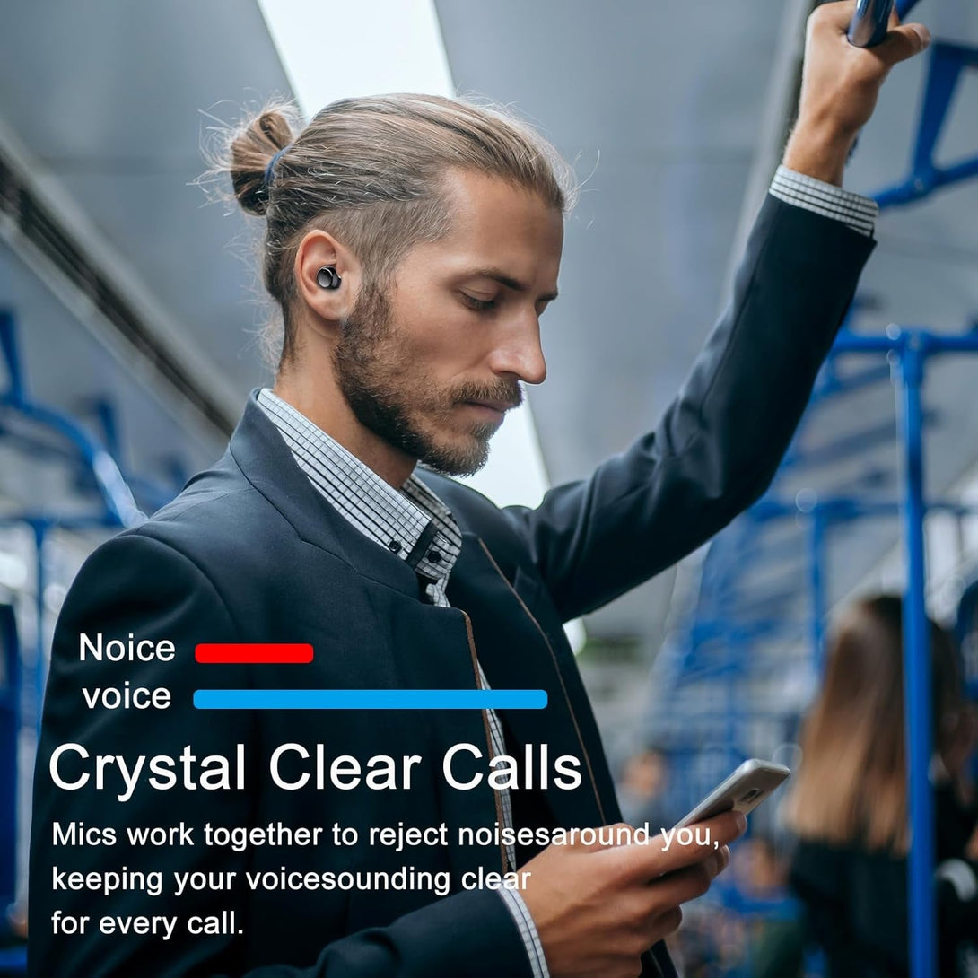 Ear Buds Wireless Bluetooth Earbuds Bluetooth 5.3 Headphones with LED Display 128H Powerful Bass In-Ear Earbuds with 4 ENC Noise Cancelling Mic IP7 Waterproof 2025 New Earphones for Ios/Android