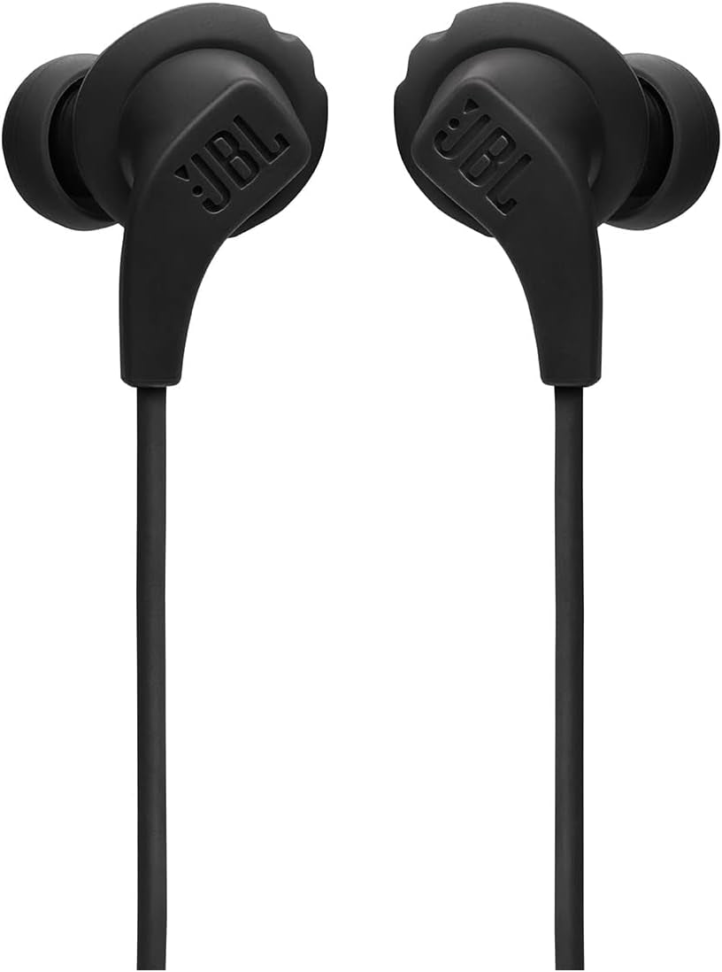 JBL Endurance Run 2 Wired - Waterproof Wired Sports In-Ear Headphones, Pure Bass Sound, Hands-Free Calls, Never Hurt. Never Fall Out. (Black)