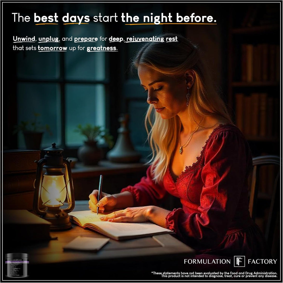 The Night Before: 10-In-1 Midnight Maximizer, Sleep Aid, Stress Relief, Cognition, Relaxation, Recovery, Magnesium Glycinate, L-Theanine, Glycine, Taurine, Lemon Balm, Rhodiola, Lavender (2 Months)