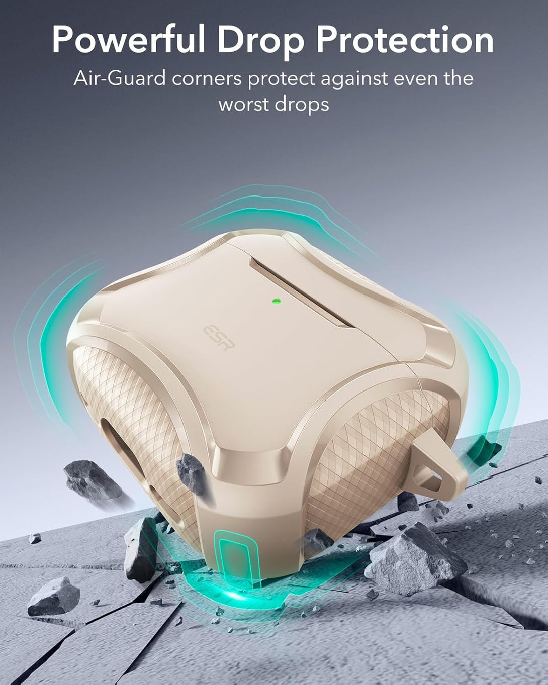 ESR for Airpods 4 Case (Halolock), Compatible with Airpods 4Th Generation Case (2024), Compatible with Magsafe, Powerful Drop Protection, Magnetic Lid, Cyber Series, Desert Titanium