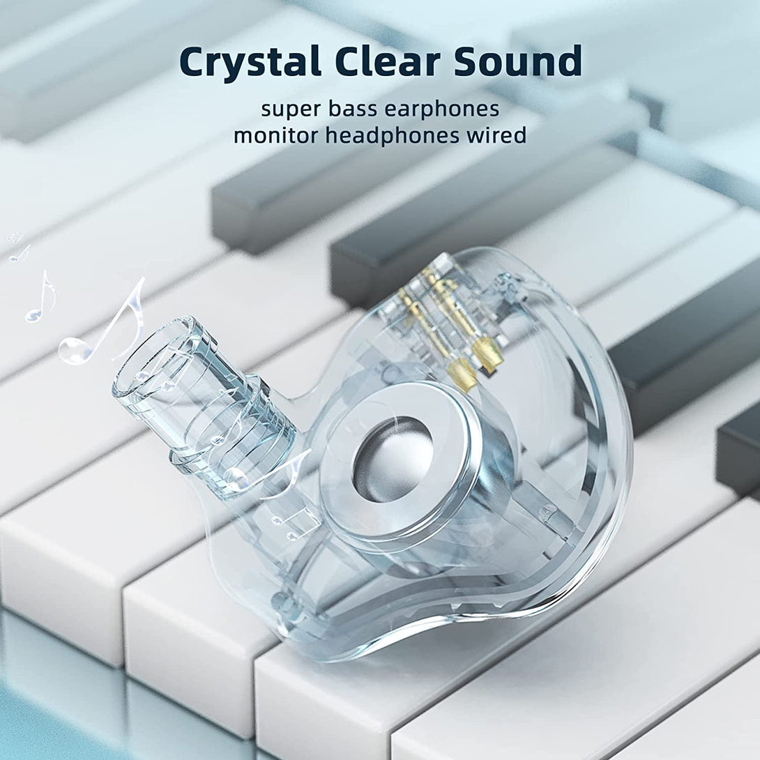 KBEAR KS1 Earphones in Ear Monitor Super Bass Wired Earbuds, Crystal Clear Sound IEM Headphones, High Resolution Noise Canceling Ear Monitors Headphone for Singers Musician Audifonos Auriculares