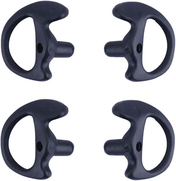 Two Way Radio Ear Mold Replacement Soft Silicone Ear Insert Earmold for Acoustic Coil Tube Earpiece (Black, 2 Pair Large)