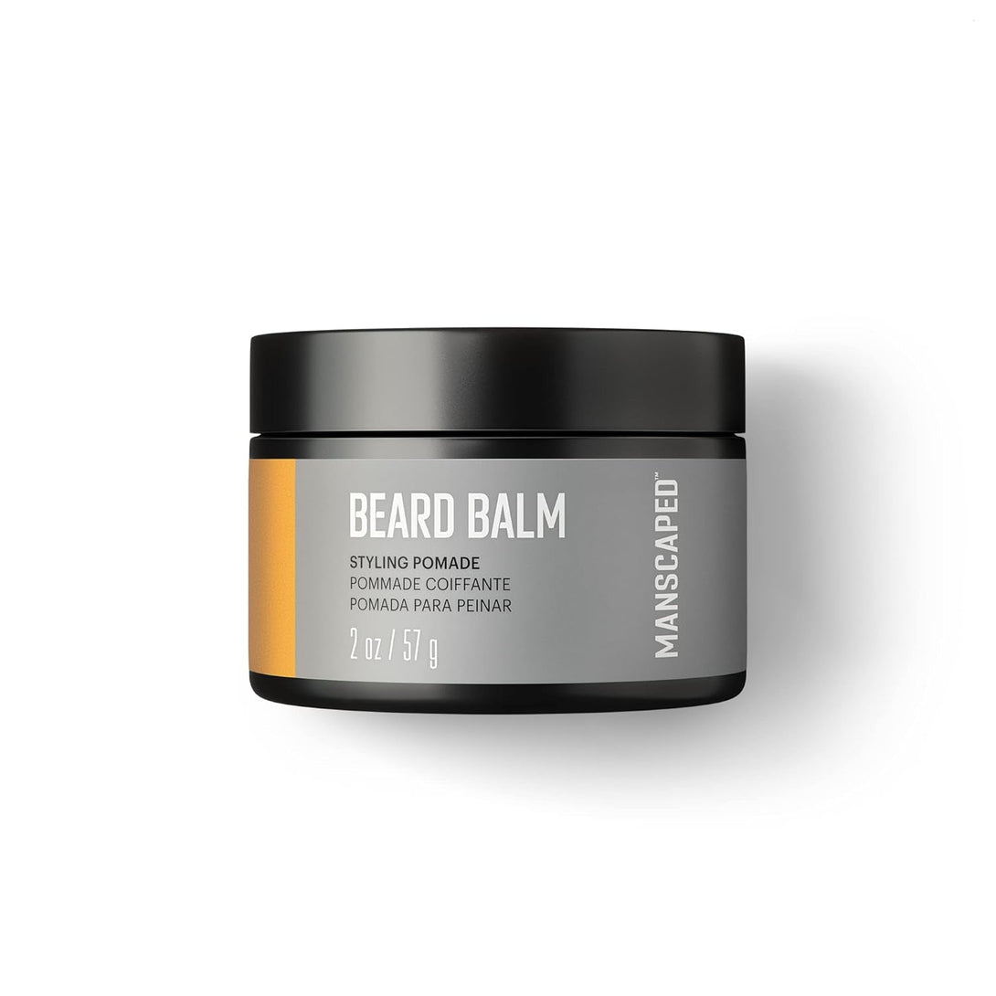 MANSCAPED® Beard Balm, Styling Pomade with Shea Butter, Coconut Oil & Beeswax - Moisturizes, Softens, Strengthens & Shines Beards, Mustaches & Facial Hair, for Sensitive Skin, (2 Oz) 1-Pack