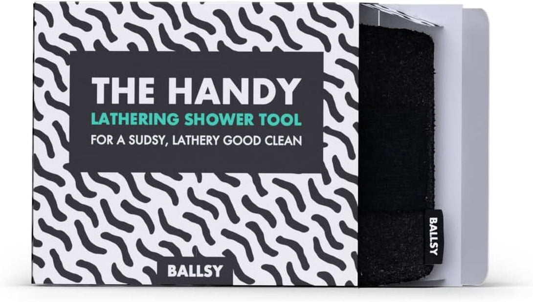 Ballsy Handy Shower Tool Sponge for Generating Extra Suds, with Gently Exfoliating Design