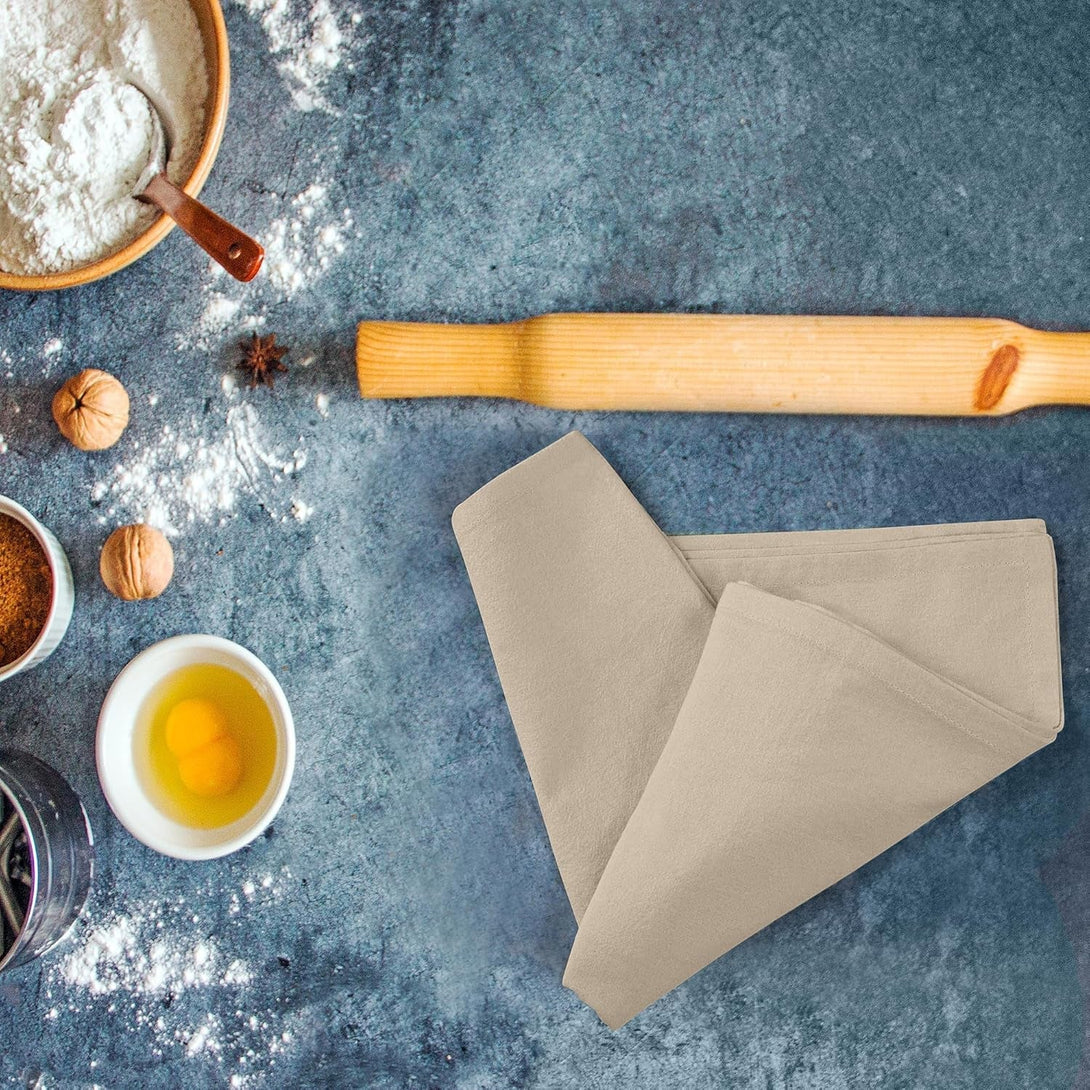 ROYALE LINENS Flour Sack Dish Towels - Kitchen Towel - Super Absorbent Flour Sack -100% Ring Spun Cotton -Tea Towels - for Embroidery, Cloth Diapers, Cheese Strainers (Natural - 33" X 38" Pack of 12)