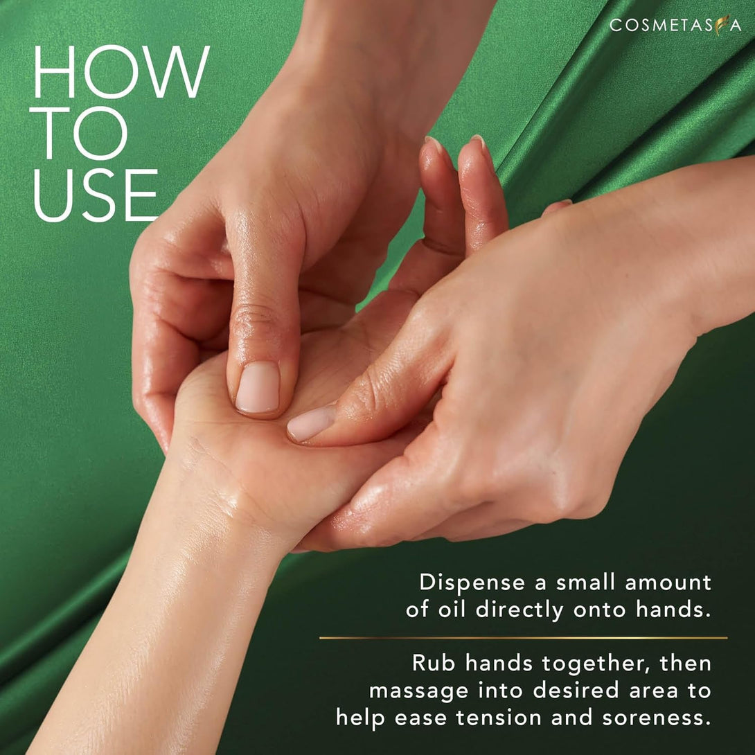 Cosmetasa Massage Oil for Sore Muscles with Roller Ball - Soothes Joints & Muscles with Arnica, Lavender Oil, Peppermint Oil & Chamomile Extract, Unisex