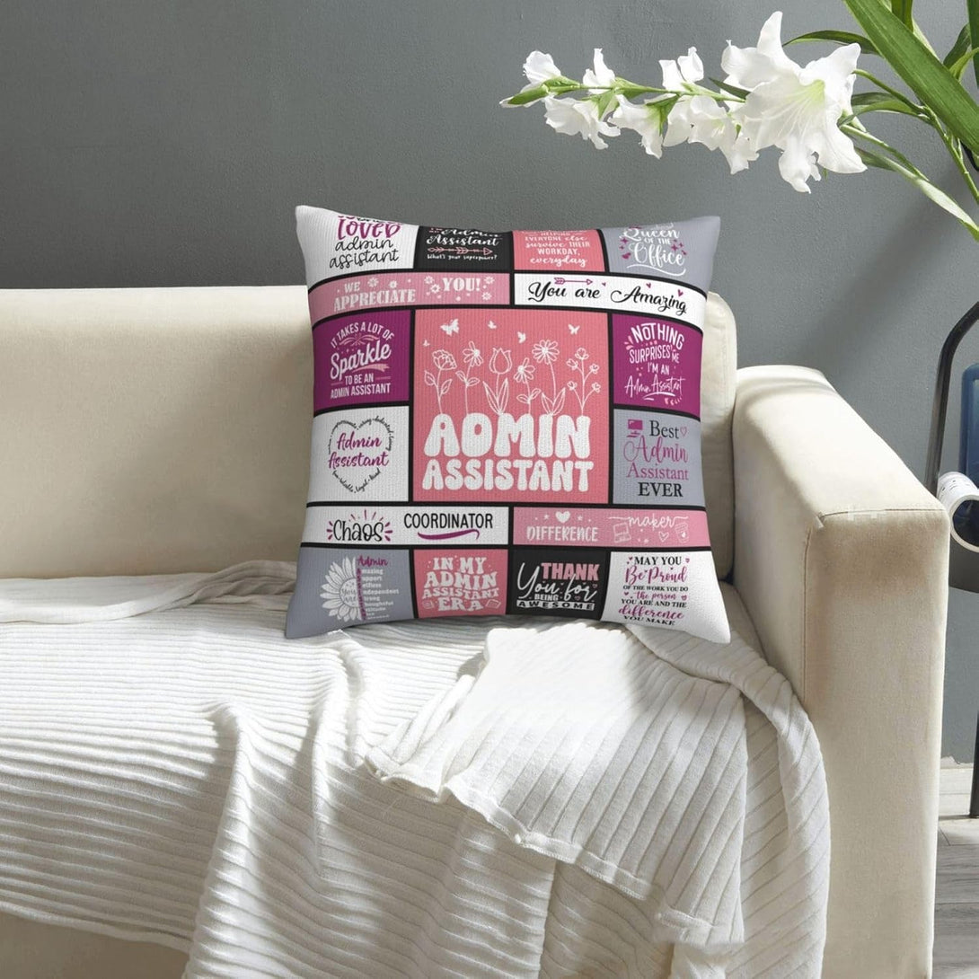 Administrative Assistant Gifts for Women, Administrative Professional Day Gifts, Best Administrative Assistant Gifts, Admin Professionals Day Gifts Throw Pillow Cover 18X18 Inches