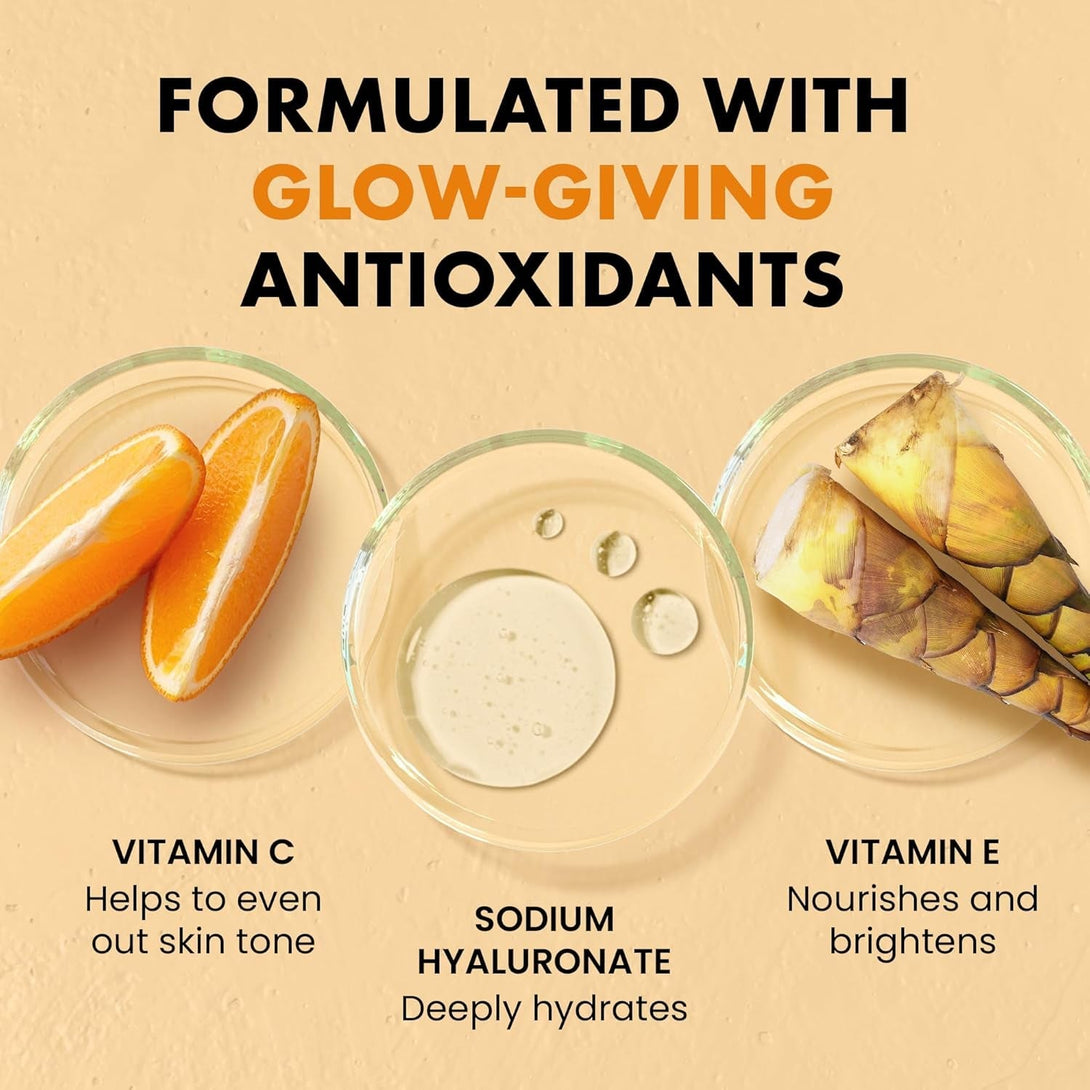 Vitamin C Moisturizer for Face with Hyaluronic Acid & Squalane - Face Brightening Cream - anti Aging, Firming & Hydrating Moisturizer for All Skin Tone 50 Ml