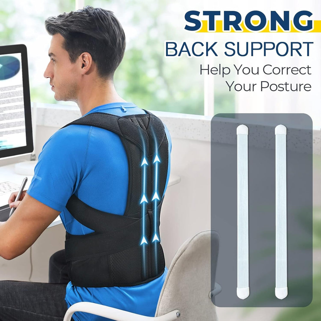 Back Brace Posture Corrector for Women and Men, Back Braces for Upper and Lower Back Pain Relief, Adjustable and Fully Back Support Improve Posture and Lumbar Support(M, 30"-35.5" Waist)