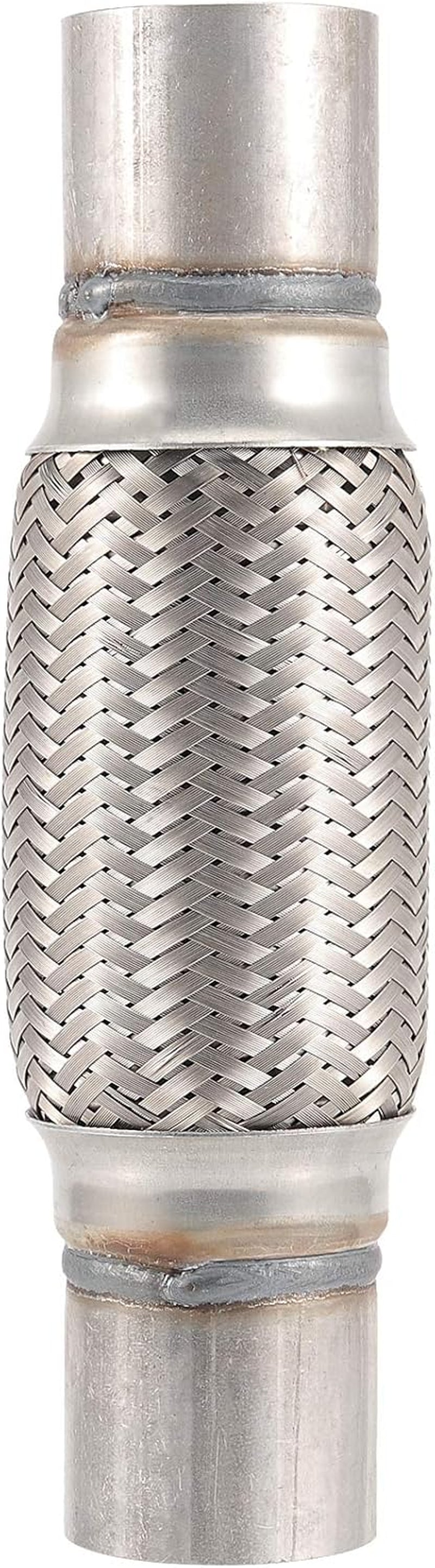 4 Pack 2 X 6 Inches Stainless Steel Heavy Duty Exhaust Flex Pipe, Double Braid Exhaust Flex Tube, Overall Length 10 Inches