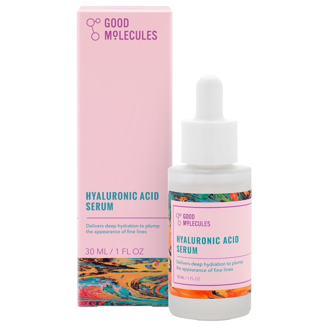 Good Molecules Hyaluronic Acid Serum - Hydrating, Non-Greasy Formula to Moisturize, Plump - 1% HA, Anti-Aging, Water-Based Skincare for Face