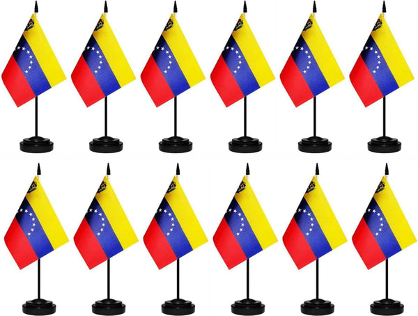 12 Pack Venezuela Desk Flags Set Venezuelan Small Mini Table Office Miniature Desktop Flag Home Office Decoration
