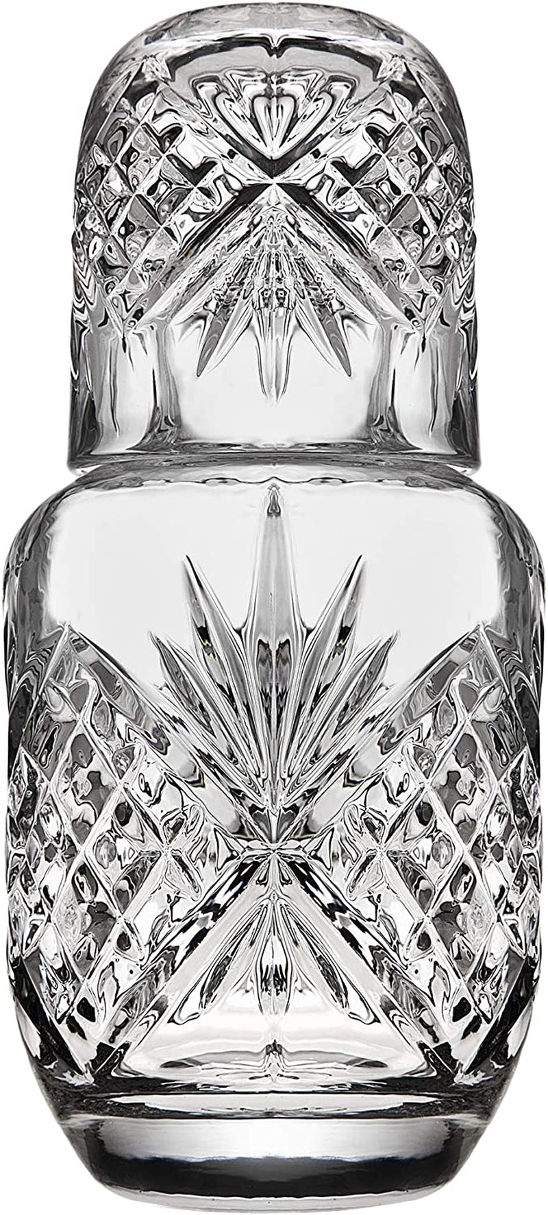 Godinger Bedside Night Carafe - Cup and Bottle to Keep Next to Your Bed for a Handy Midnight Drink, 16Oz