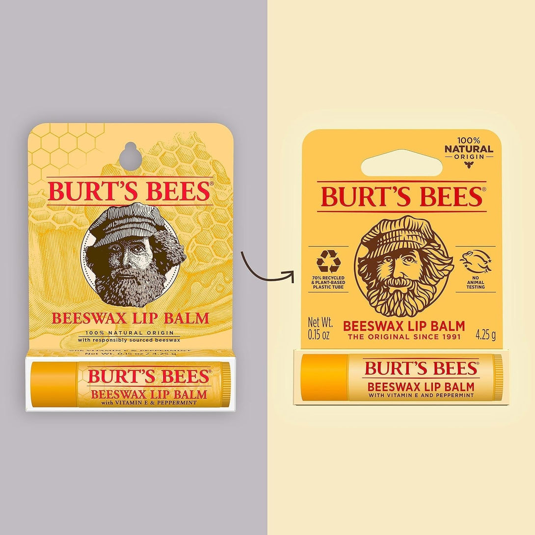 Burt'S Bees Beeswax Lip Balm, Lip Moisturizer with Responsibly Sourced Beeswax, Tint-Free, Natural Conditioning Lip Treatment, 1 Tube, 0.15 Oz.