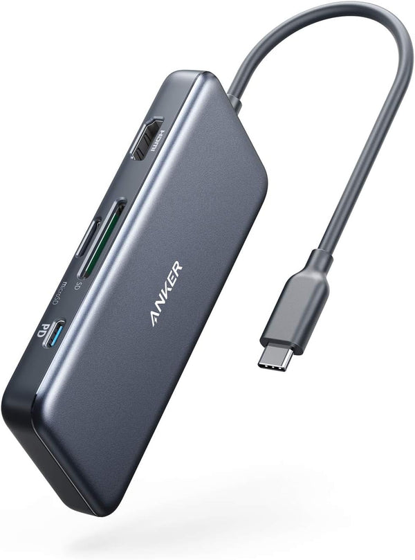 Anker USB C Hub (7-In-1), with 4K HDMI, 100W Power Delivery, USB-C and 2 USB-A 5Gbps Data Ports, Microsd and SD Card Reader, for Macbook Air, Macbook Pro, XPS, and More