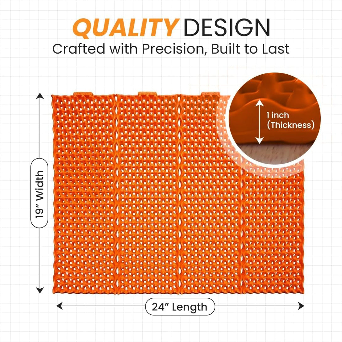 KONEX Mat, anti Fatigue Floor Mat, Kitchen Mat, Standing Desk Mat, Kitchen Mats for Floor, Waterproof and Non-Slip, Relieve Joint Pain, 23” X 19”, Orange