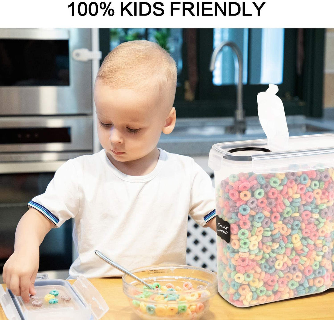 Cereal Containers Storage Set - 4 Piece Airtight Large Food Storage Containers(135.2Oz), BPA Free Dispenser Plastic Cereal Storage Containers