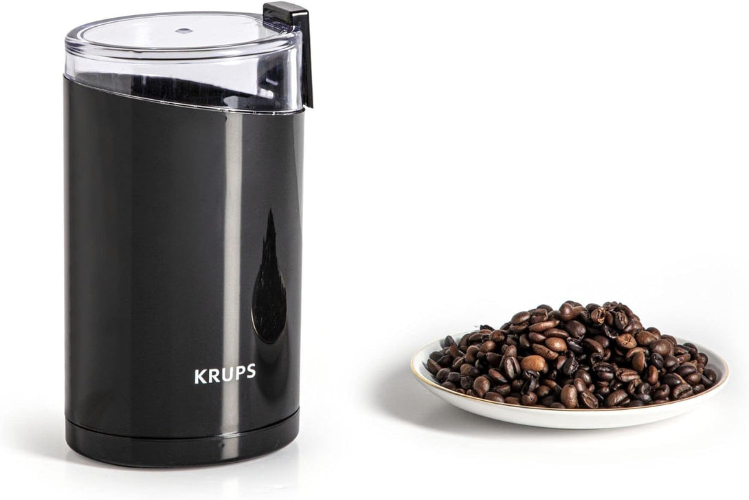 KRUPS Precision Electric Coffee Grinders: 3 Oz Capacity, 200W Motor, Stainless Steel Blades for Uniform Grinding of Coffee Beans, Herbs, Nuts, and Spice Grinder (Black)