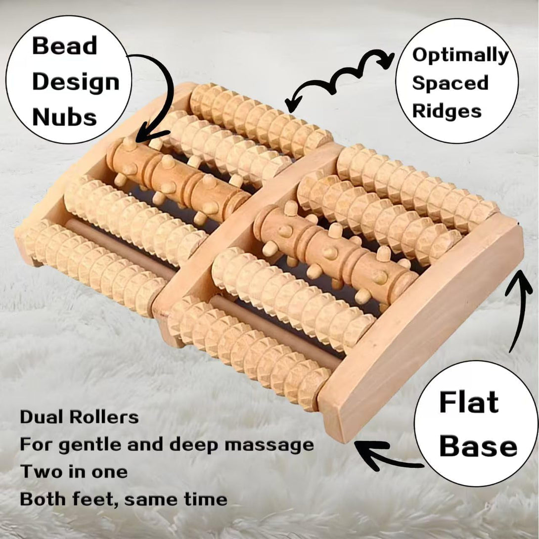 Reflexology Socks with Gloves Tools Set - Acupressure Foot Massager & Wooden Roller to Enhance Circulation, Relieve Pain in Wide Feet,Promote Health, Gift for Mom, Dad, or Elderly