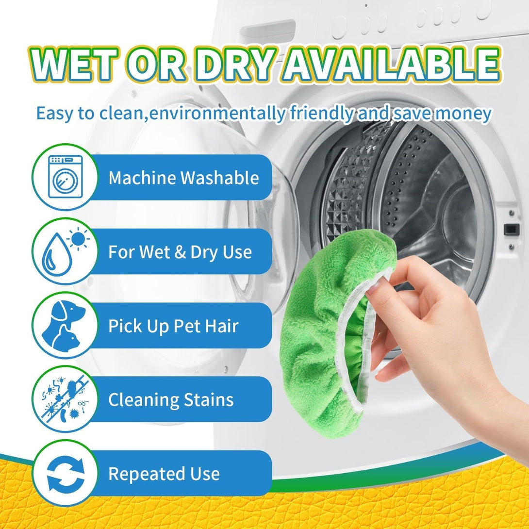 3 Pack Reusable Microfiber Mop Pads Compatible with Swiffer Sweeper Mop, Dry Sweeping Cloths & Wet Mopping Cloths, Washable Mop Pads for Hardwood Floor Cleaning (Mop Is Not Included)