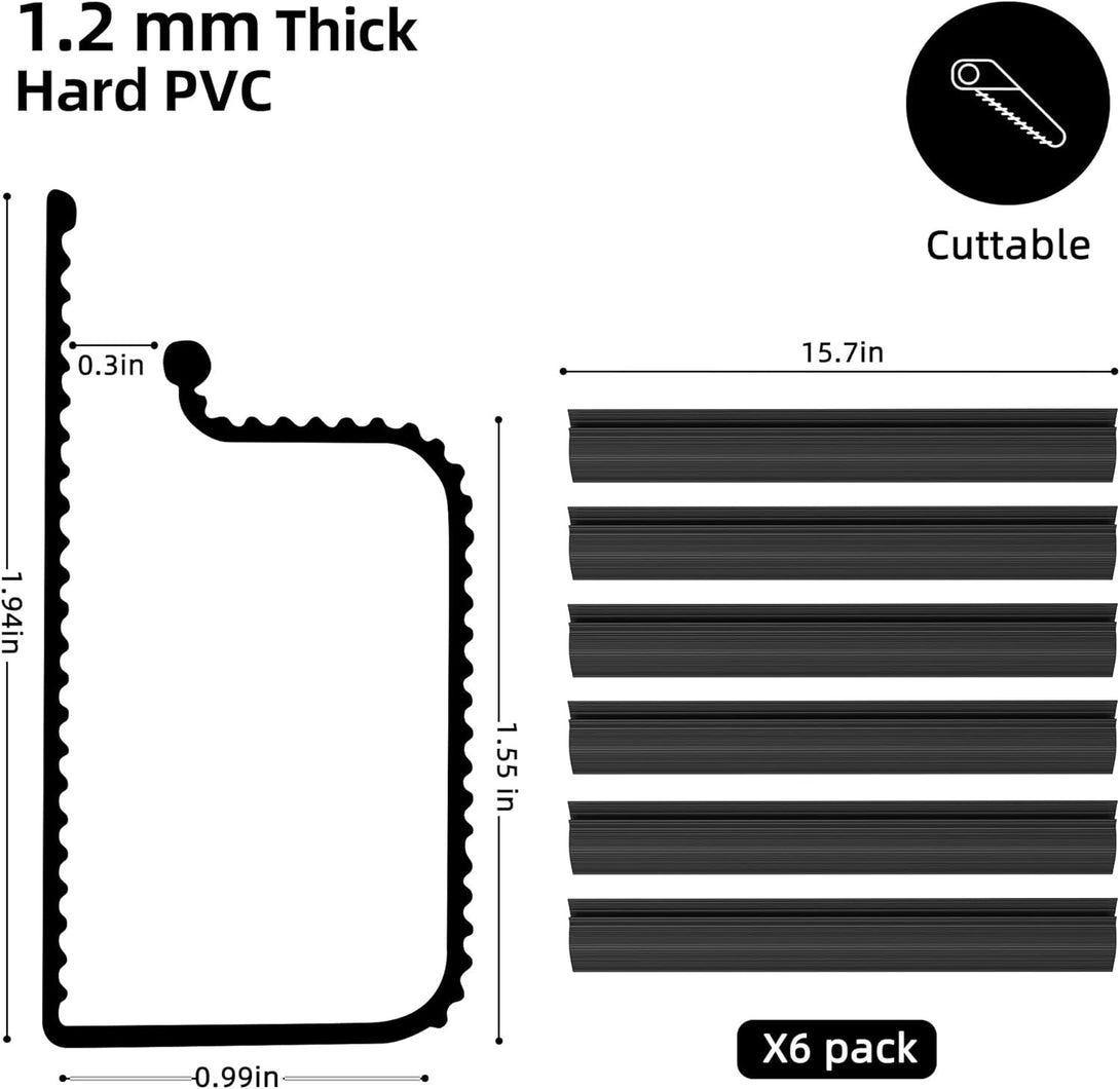 YECAYE 6X15.7In Cable Management, Cord Organizer,Easy Install Self-Adhesive Cable Organizer,Cord Management, Desk Wire Holder for Office Organization,Child and Pet Proofing, Black