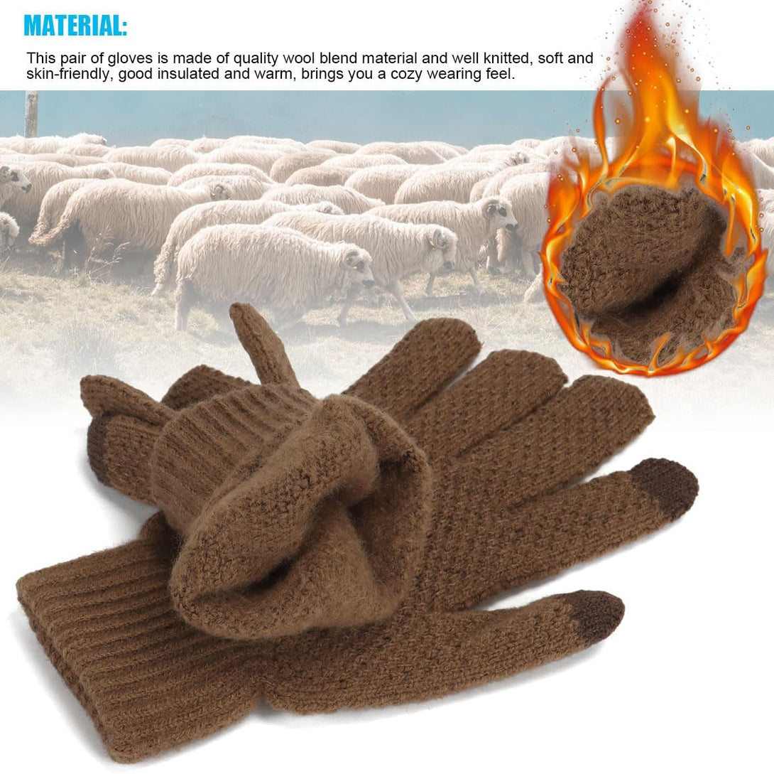 Bad Piggies Winter Gloves for Men, Touch Screen Warm Gloves with Thermal Soft Knit Fleece Lining for Running Driving Hiking