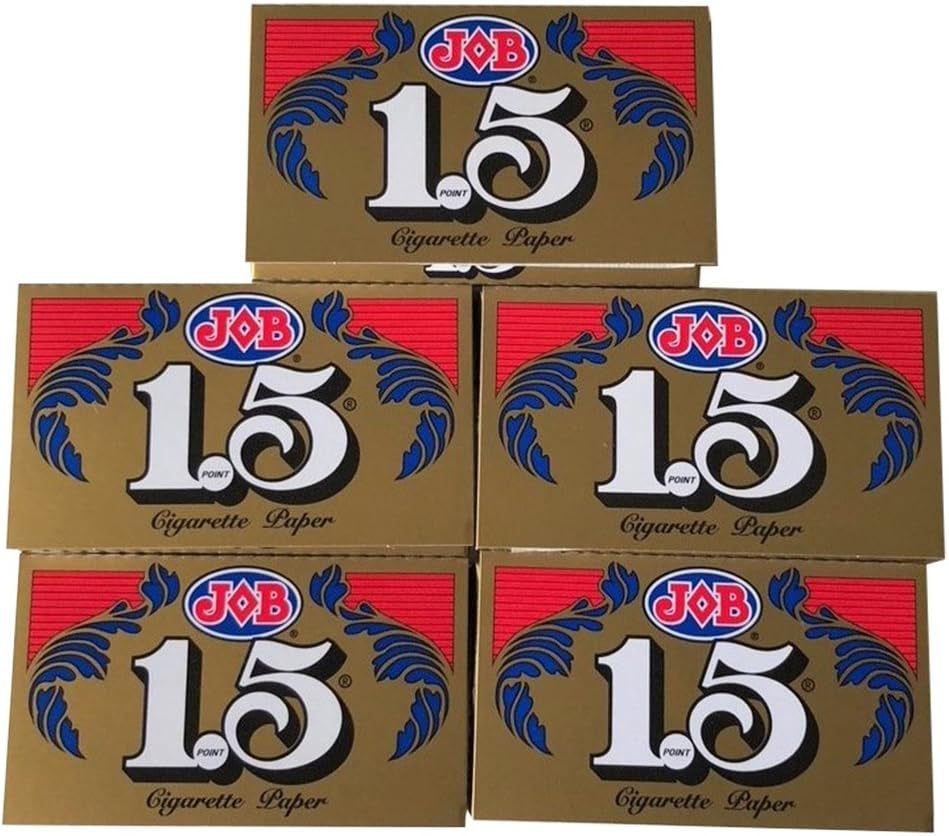 1.5 JOB Rolling Papers, 5 Pack Bundle, 120 Paper Leaves Total