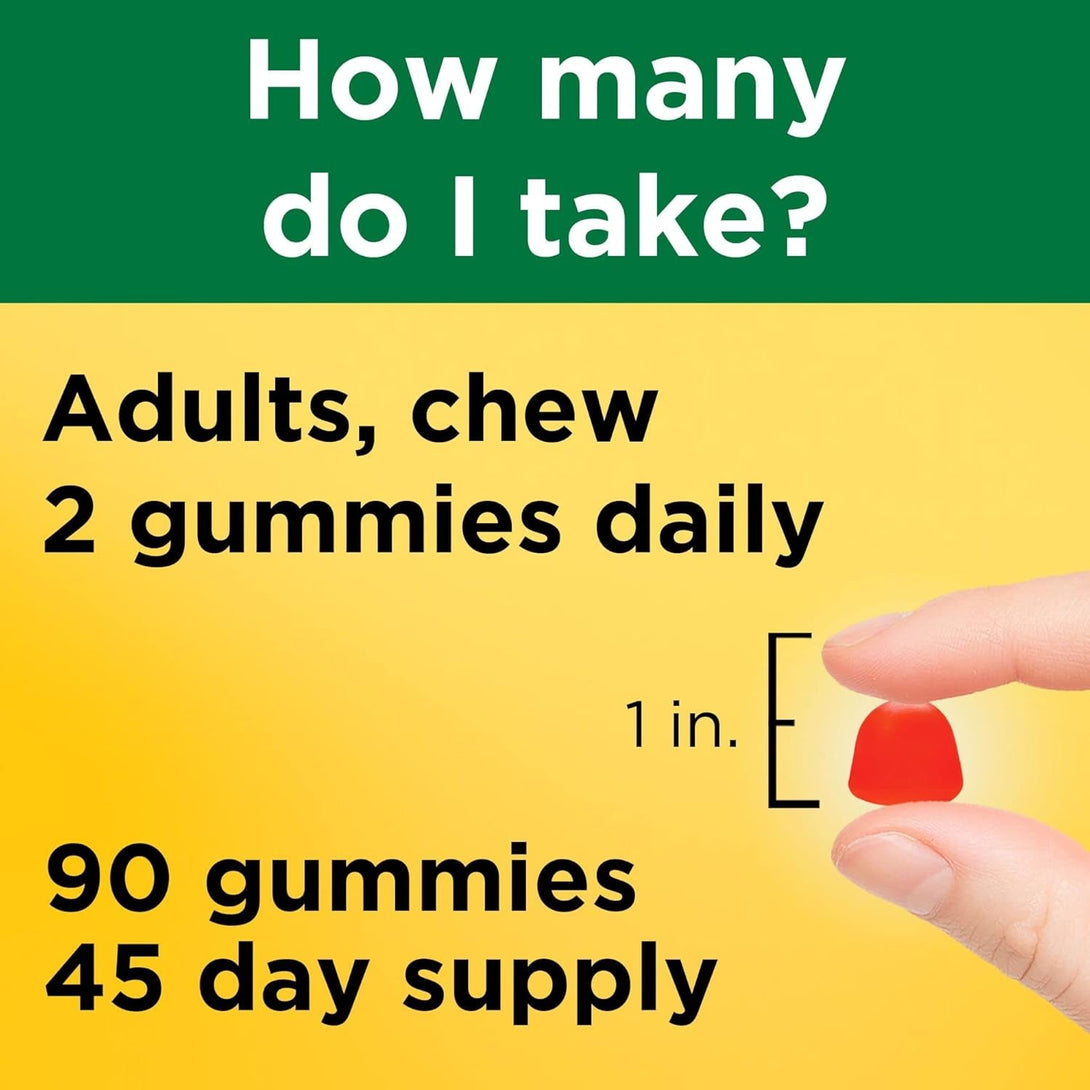 Nature Made Vitamin D3 2000 IU (50 Mcg) per Serving, Dietary Supplement for Bone, Teeth, Muscle and Immune Health Support, 90 Gummies, 45 Day Supply