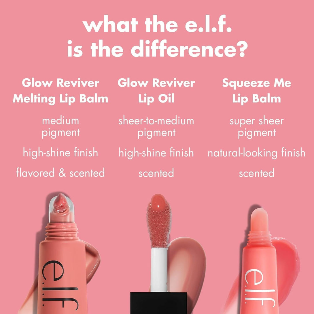 E.L.F. Glow Reviver Melting Lip Balm, Hydrating Tinted Lip Balm for a Glossy Finish & Soft, Supple Lips, Vegan & Cruelty-Free, Blackberry Sorbet