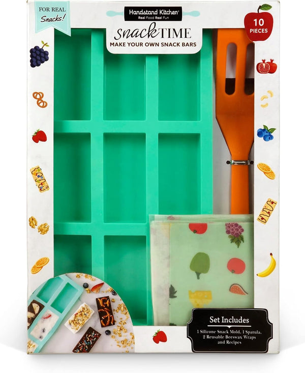 Handstand Kitchen Snack Time 10-Piece Snack Bar Making Set with Including Reusable Beeswax Wraps