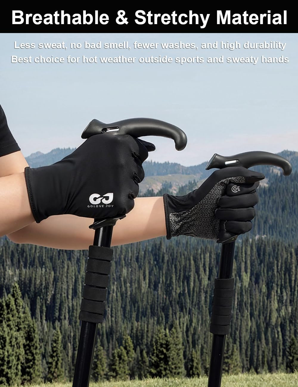 Full Finger Thin Hiking Gloves Women Men, Light Touchscreen UV Gloves for Hiking Running Workout Driving Women Men